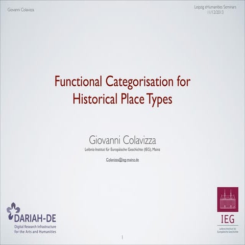 Leipzig Functional Categorisation 11/12/2013