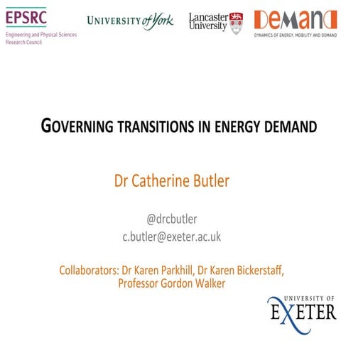 Governing Transitions in Energy Demand