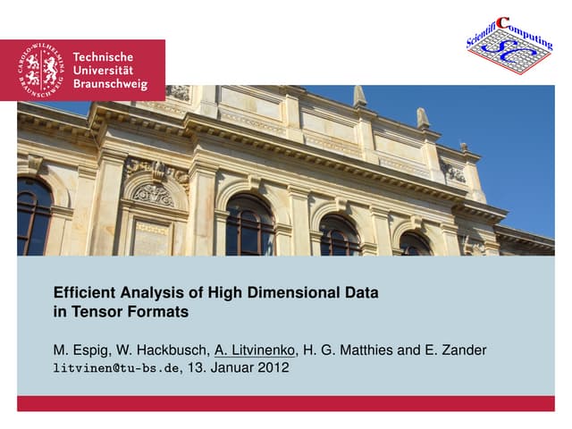 Efficient Analysis of high-dimensional data in tensor formats