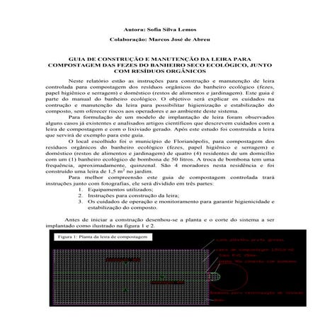 Manual de Implantação e Manutenção de Leira para Compostagem dos Resíduos Orgânicos 
