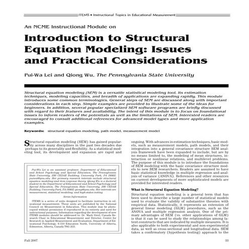 Introduction to Structural Equation Modeling | PPTX