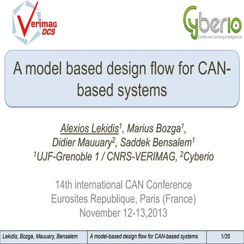 Design flow for Controller Area Network systems