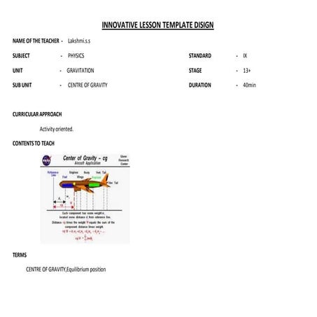 Self designed innovative lesson | DOCX