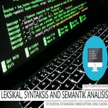 Leksikal, syntaksis and semantik analisis | PPTX