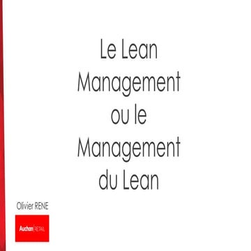 Le Lean management ou le management du Lean par Olivier René