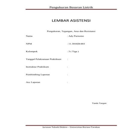 Lembar asistensi laporan pengukuran besaran listrik