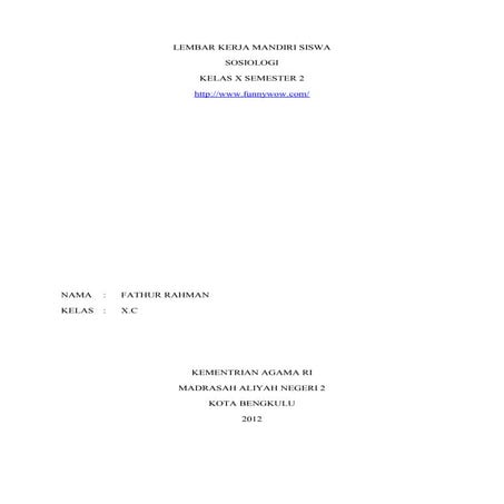 Lembar kerja mandiri siswa