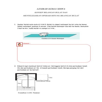 Lembar kerja siswa kelas 7 tentang bilangan bulat