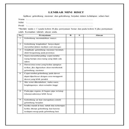 mini riset gelombang stasioner