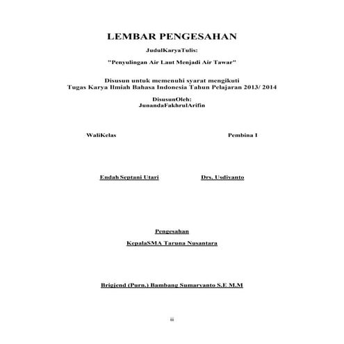 Lembar pengesahan