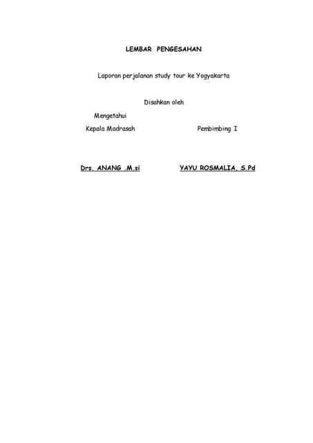 Contoh Laporan Study TOur II