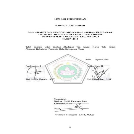 Lembar persetujuan wati akbid