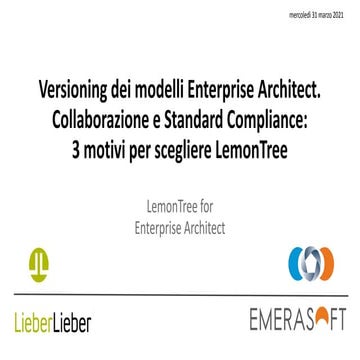 Versioning dei modelli Enterprise Architect. Collaborazione e Standard con Le...