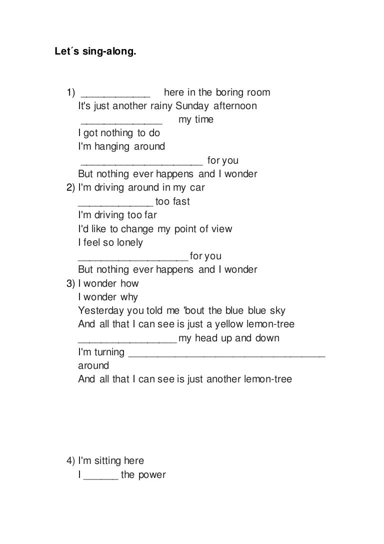 worksheet Lemon Tree Worksheet lemontreelyrics 140702195037 phpapp01 thumbnail 4 jpgcb1404332021