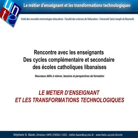 Le métier d’enseignant et les transformations technologiques