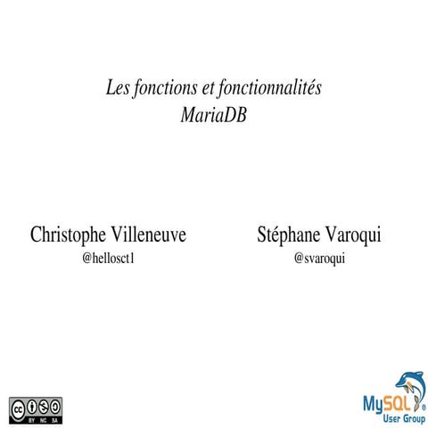 Les fonctions MariaDB - LeMug.fr