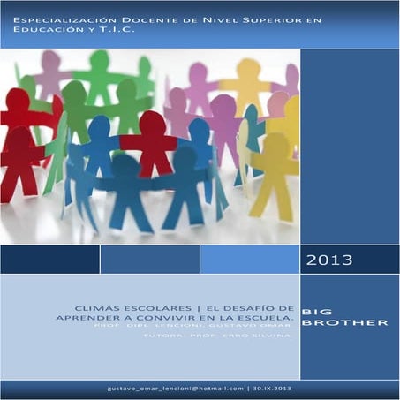 Climas escolares - Prof. Dipl. Lencioni, Gustavo Omar.