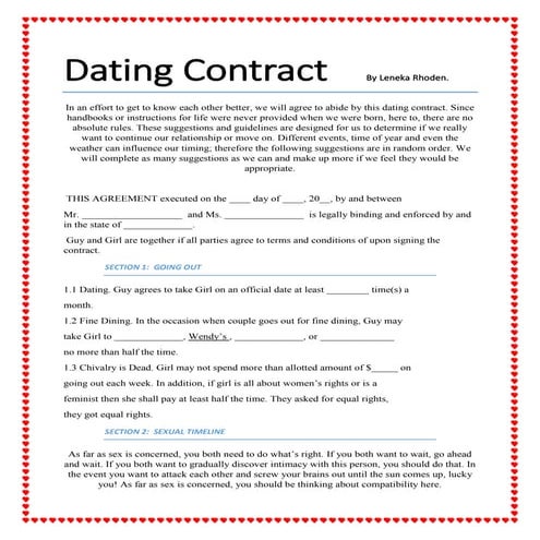 Dating Contract | PDF