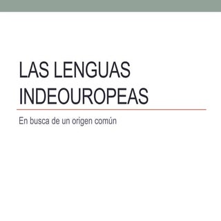 Lengua indoeuropeas