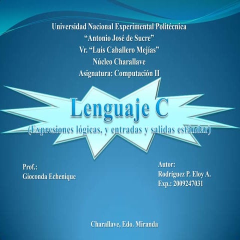 Lenguaje c (expresiones logicas)