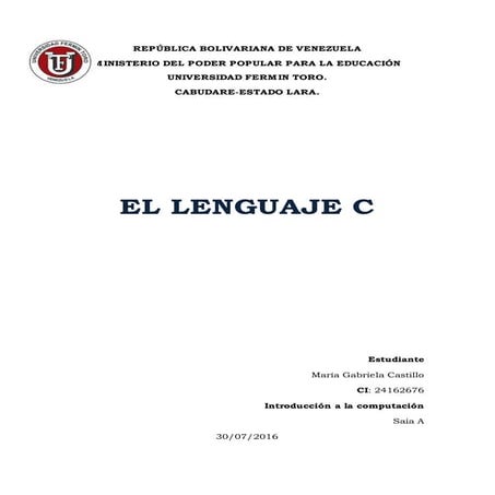 ENSAYO SOBRE EL LENGUAJE C 