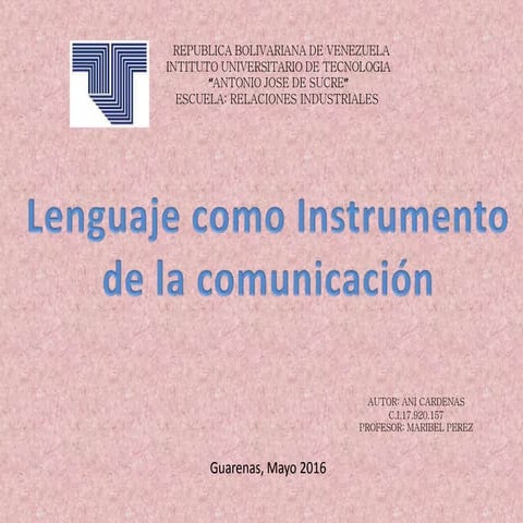 Mapa conceptual el lenguaje como instrumento de comunicacion | PPTX