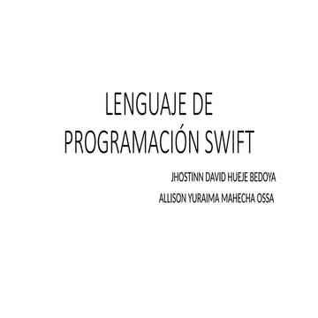 LENGUAJE DE PROGRAMACIÓN SWIFT SENA programación