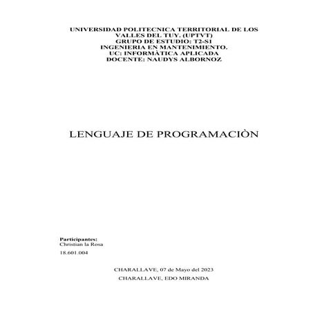 Lenguaje de programacion | PPTX