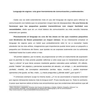 Lenguaje bimodal y Síndrome de Down...