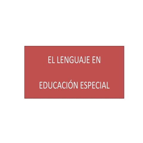 Lenguaje en educacion especial noviembre