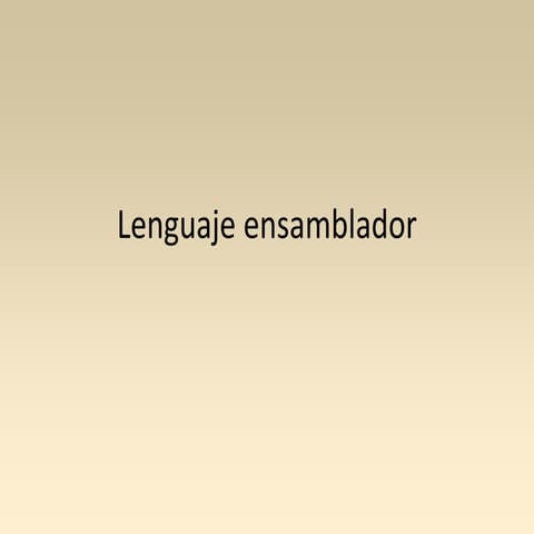 Lenguaje ensamblador basico
