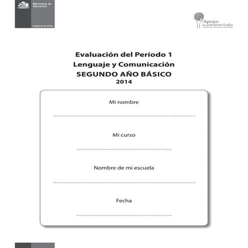 Lenguaje evaluación 2° básico 1 er periodo