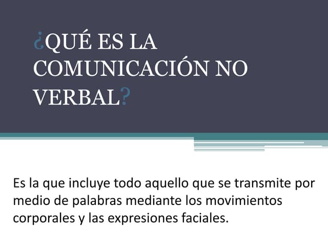 Comunicación no verbal