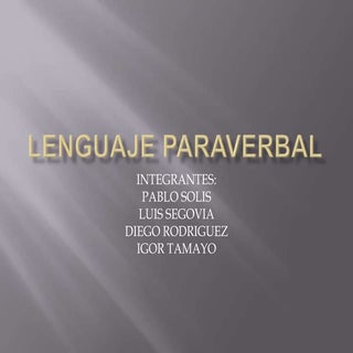 Lenguaje paraverbal
