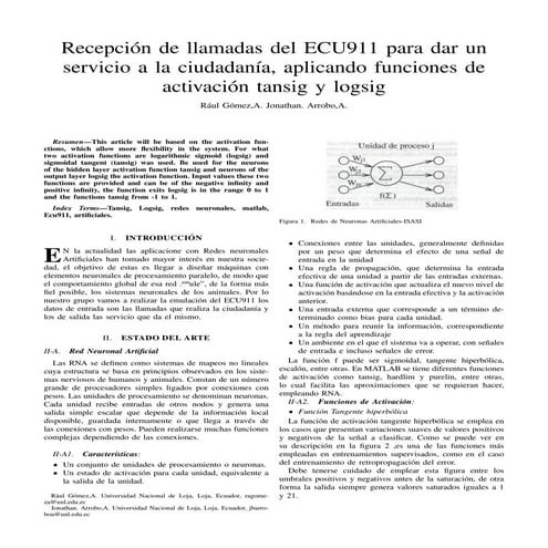 Funciones de Activación Tansig y Logsig 