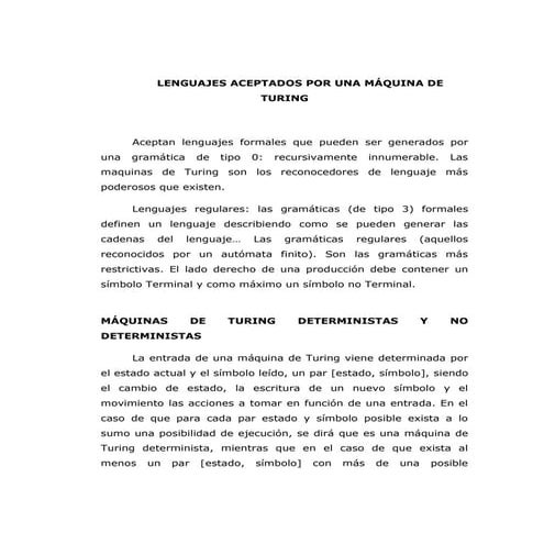 Lenguajes aceptados por una maquina de turing