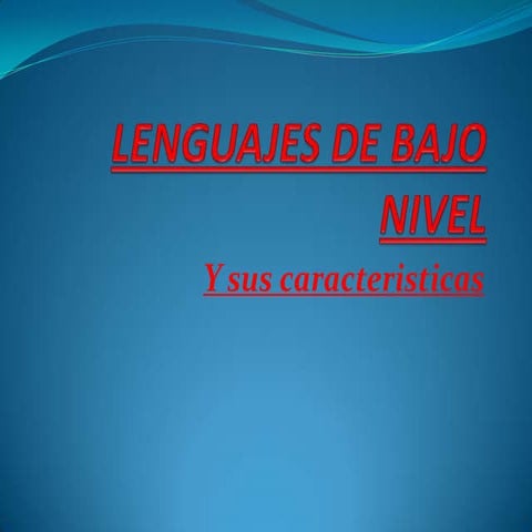 Lenguajes de bajo nivel