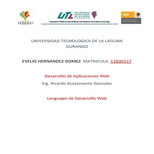 Lenguajes de desarrollo web