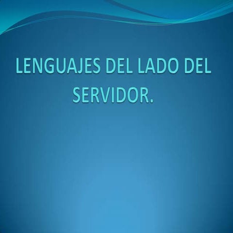 Lenguajes del lado del servidor