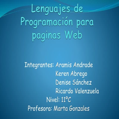 Lenguajes de Programación para Paginas Web