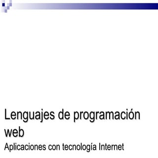 Lenguajes De Programación Web