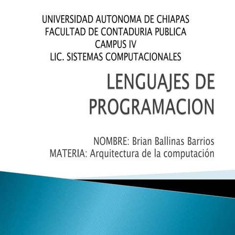 Clasificacion de los lenguajes de programacion | PPTX