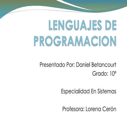 Clasificacion de los lenguajes de programacion | PPTX