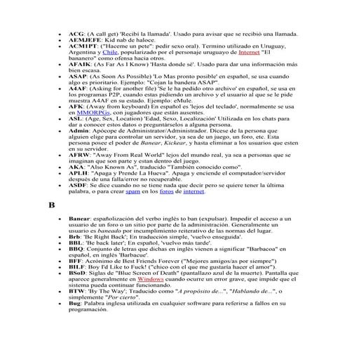 Lenguaje usado en internet