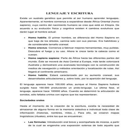 Lenguaje Y Escritura