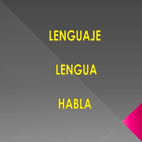 Lengua y habla