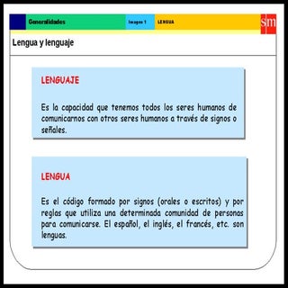 Lengua y Lenguaje