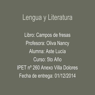 Campos de Fresas (Resumen)