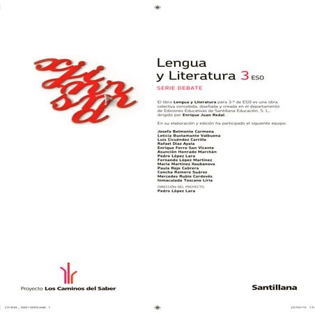Lengua y Literatura 3 ESO