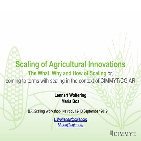 Scaling of agricultural innovations 